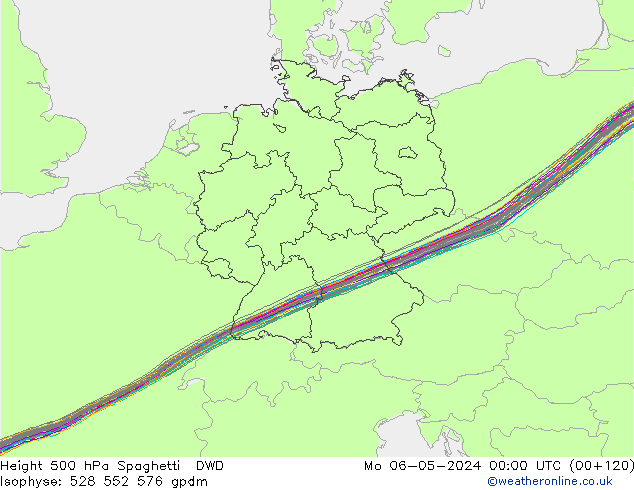 Height 500 hPa Spaghetti DWD Seg 06.05.2024 00 UTC