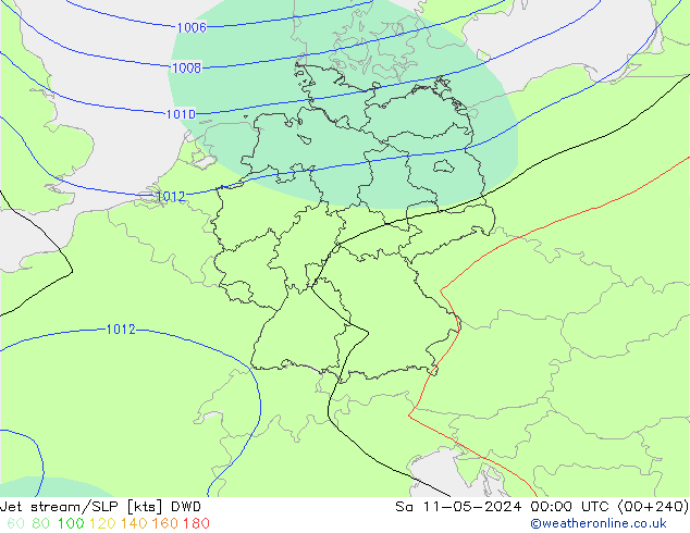 Polarjet/Bodendruck DWD Sa 11.05.2024 00 UTC