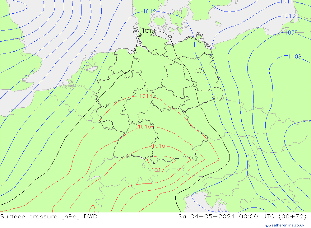 ciśnienie DWD so. 04.05.2024 00 UTC