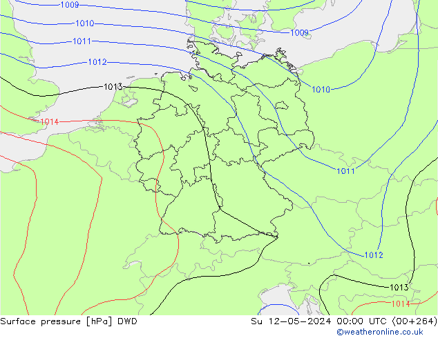 pressão do solo DWD Dom 12.05.2024 00 UTC