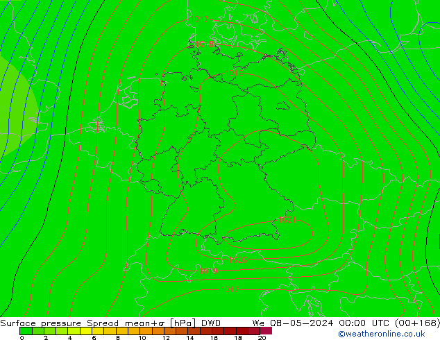 Bodendruck Spread DWD Mi 08.05.2024 00 UTC