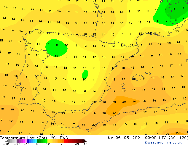 température 2m min DWD lun 06.05.2024 00 UTC