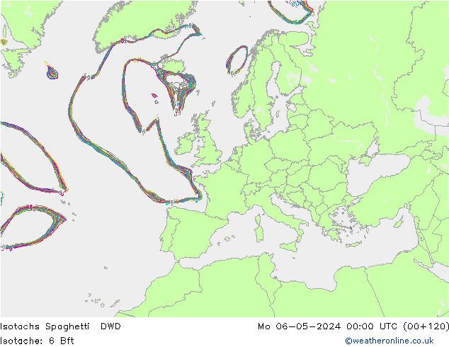 Isotachs Spaghetti DWD Mo 06.05.2024 00 UTC