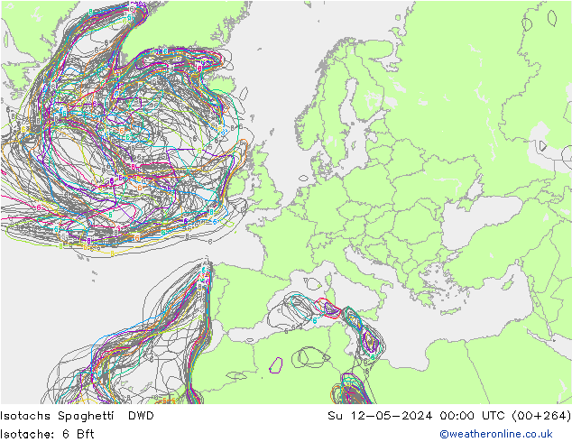 Isotachs Spaghetti DWD dim 12.05.2024 00 UTC