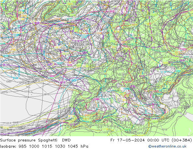 Surface pressure Spaghetti DWD Fr 17.05.2024 00 UTC