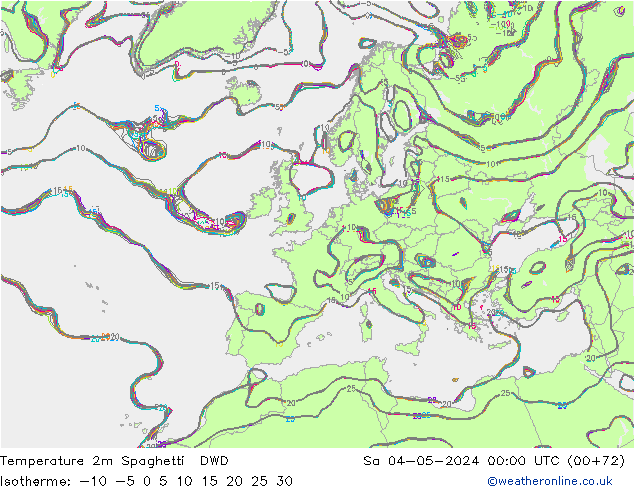 Temperatuurkaart Spaghetti DWD za 04.05.2024 00 UTC