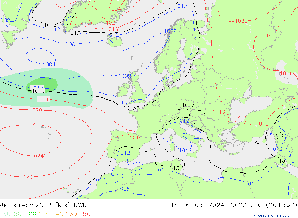 Polarjet/Bodendruck DWD Do 16.05.2024 00 UTC
