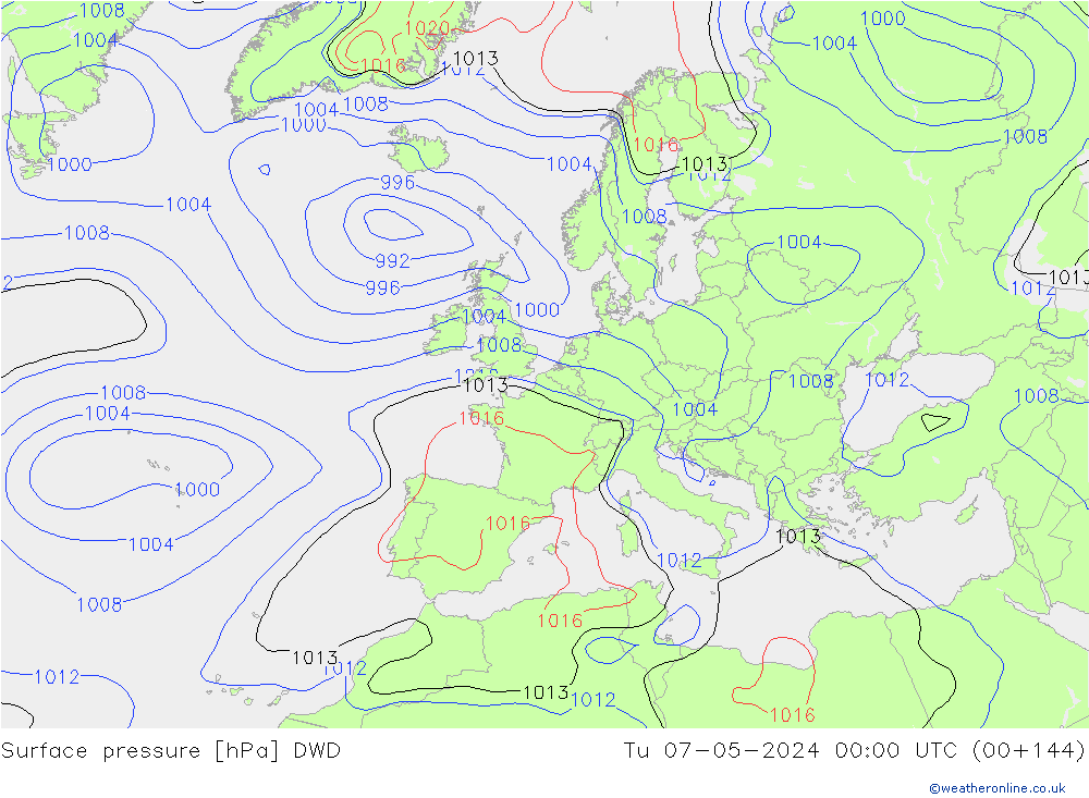 Bodendruck DWD Di 07.05.2024 00 UTC