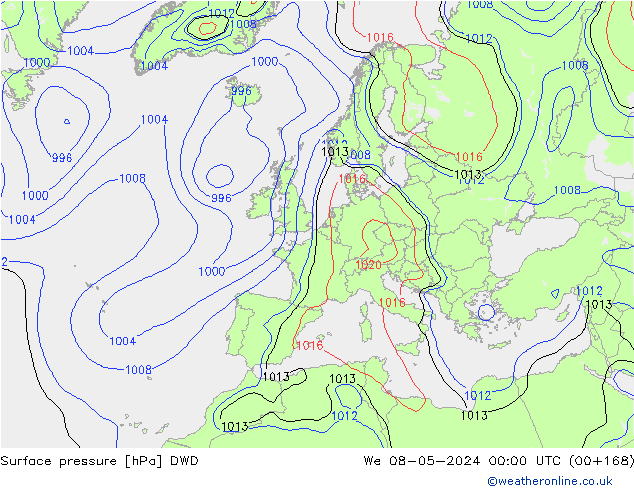 Bodendruck DWD Mi 08.05.2024 00 UTC