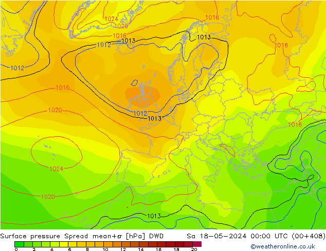 Bodendruck Spread DWD Sa 18.05.2024 00 UTC