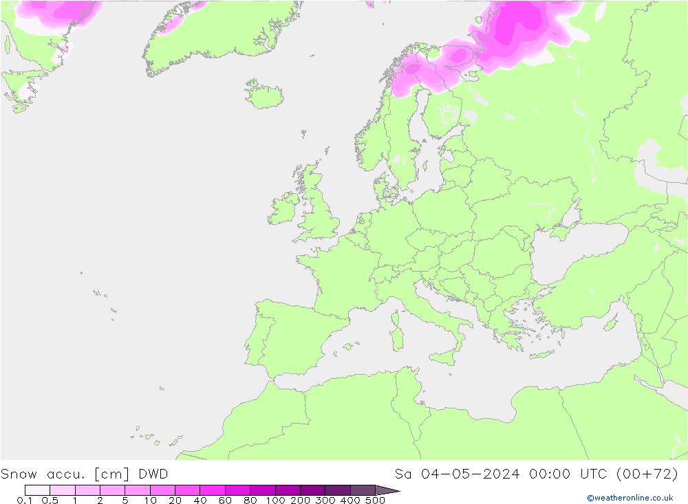 Snow accu. DWD so. 04.05.2024 00 UTC