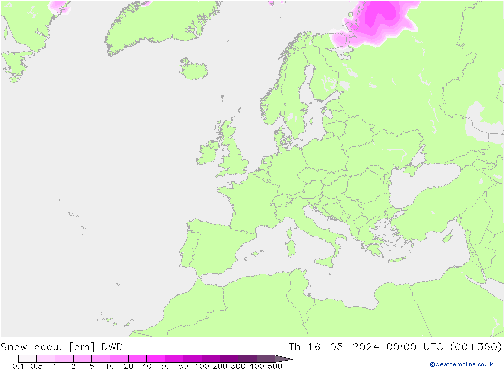 Toplam Kar DWD Per 16.05.2024 00 UTC