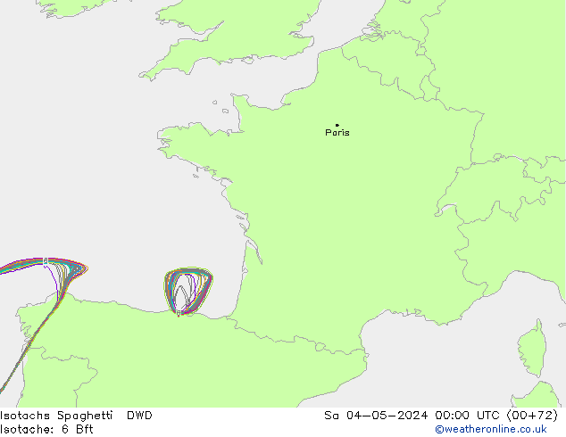 Eşrüzgar Hızları Spaghetti DWD Cts 04.05.2024 00 UTC