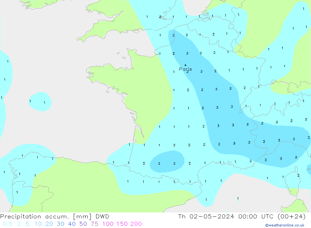 Nied. akkumuliert DWD Do 02.05.2024 00 UTC