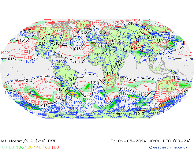 Polarjet/Bodendruck DWD Do 02.05.2024 00 UTC