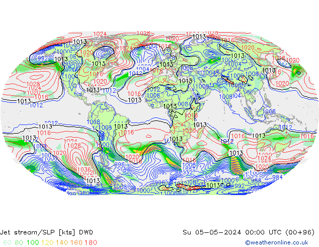 Straalstroom/SLP DWD zo 05.05.2024 00 UTC