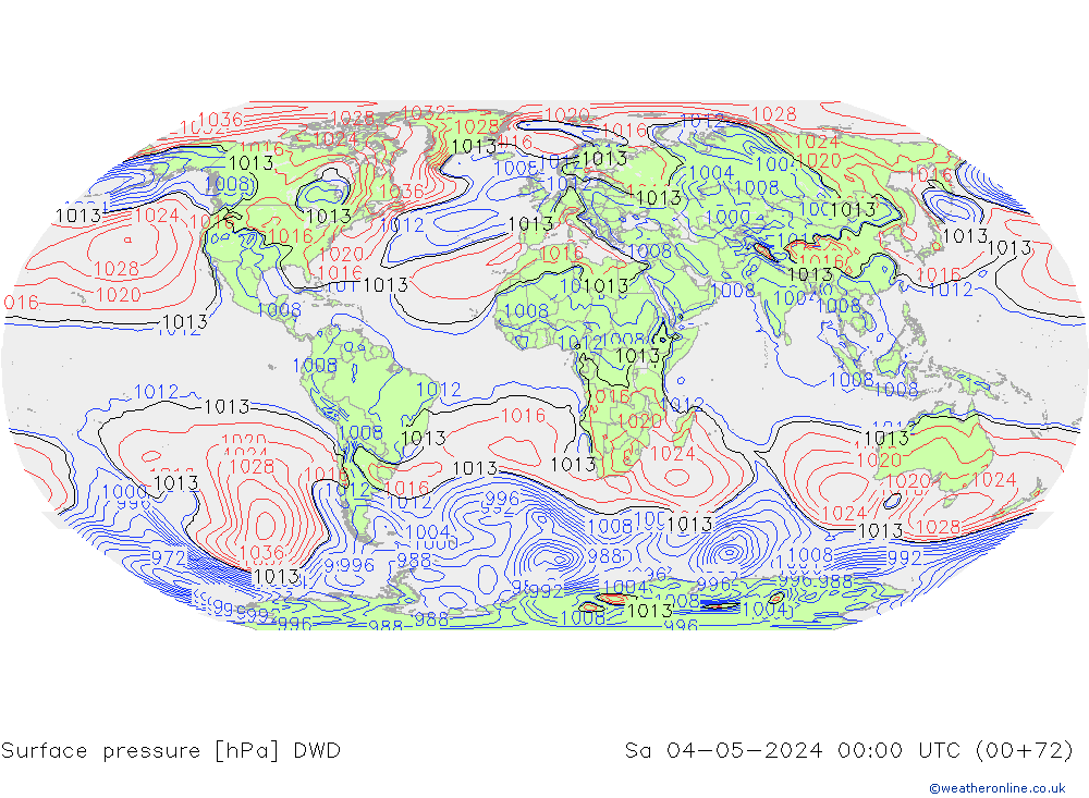 приземное давление DWD сб 04.05.2024 00 UTC