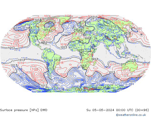 Luchtdruk (Grond) DWD zo 05.05.2024 00 UTC