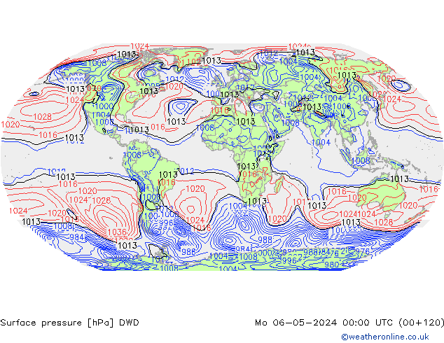 ciśnienie DWD pon. 06.05.2024 00 UTC