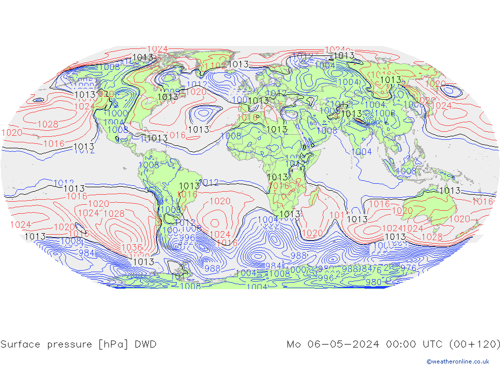 pression de l'air DWD lun 06.05.2024 00 UTC