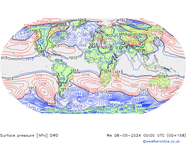 pression de l'air DWD mer 08.05.2024 00 UTC