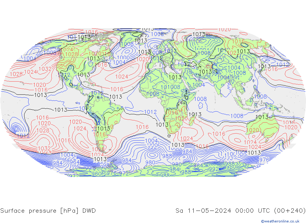 Surface pressure DWD Sa 11.05.2024 00 UTC