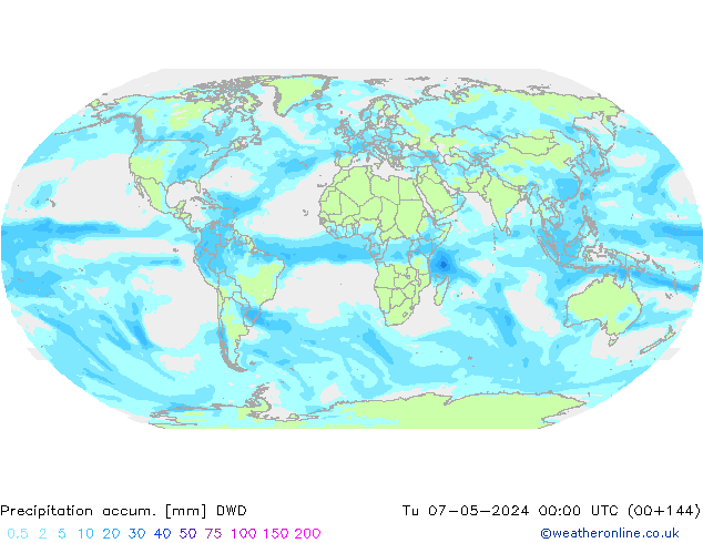 Precipitation accum. DWD Tu 07.05.2024 00 UTC