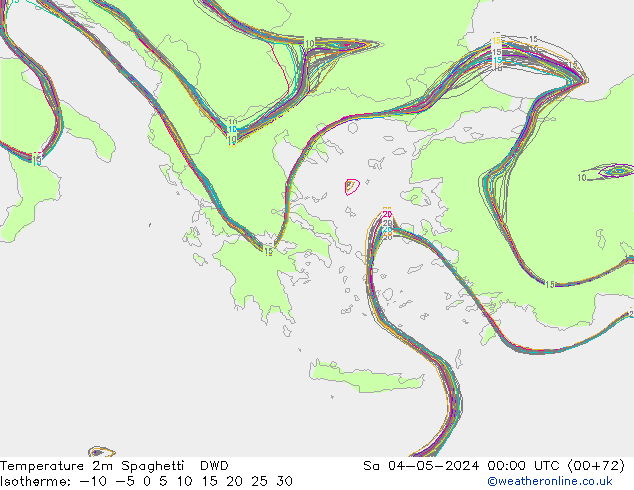 température 2m Spaghetti DWD sam 04.05.2024 00 UTC