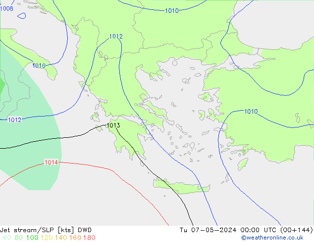 Corrente a getto DWD mar 07.05.2024 00 UTC