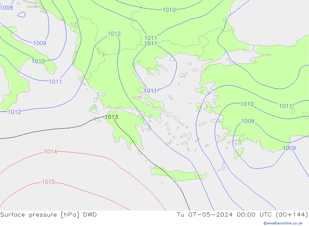 Luchtdruk (Grond) DWD di 07.05.2024 00 UTC