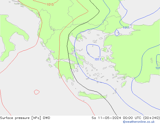 pressão do solo DWD Sáb 11.05.2024 00 UTC