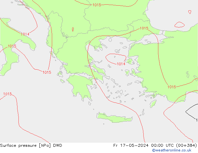 ciśnienie DWD pt. 17.05.2024 00 UTC