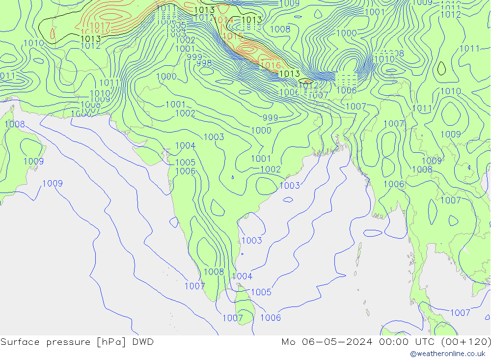 pression de l'air DWD lun 06.05.2024 00 UTC