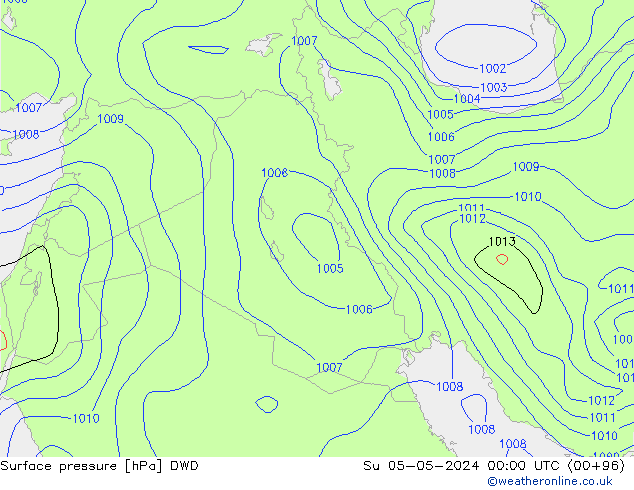 pression de l'air DWD dim 05.05.2024 00 UTC
