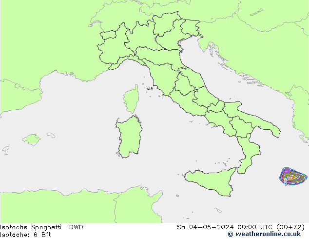 Izotacha Spaghetti DWD so. 04.05.2024 00 UTC