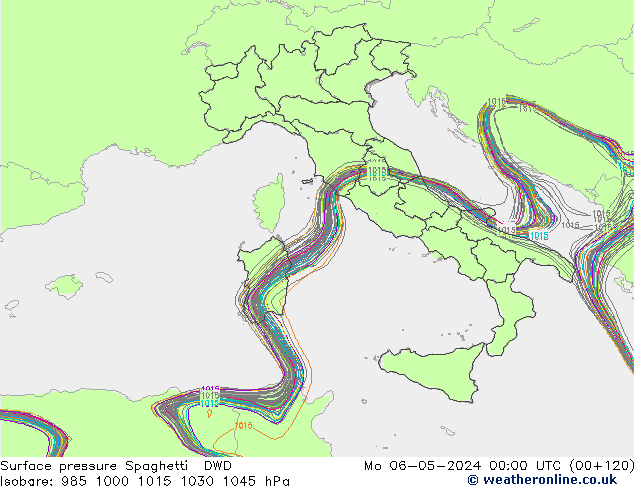 Bodendruck Spaghetti DWD Mo 06.05.2024 00 UTC