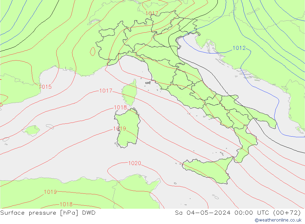 pressão do solo DWD Sáb 04.05.2024 00 UTC