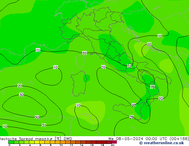 Isotachen Spread DWD Mi 08.05.2024 00 UTC