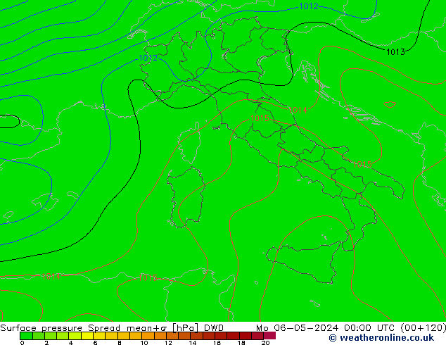 Bodendruck Spread DWD Mo 06.05.2024 00 UTC