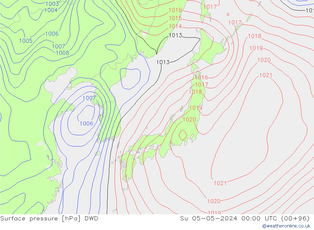 ciśnienie DWD nie. 05.05.2024 00 UTC
