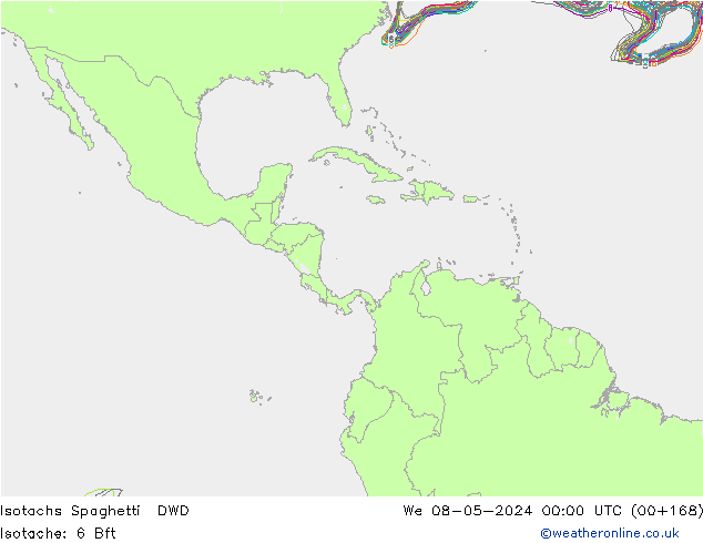 Isotaca Spaghetti DWD mié 08.05.2024 00 UTC
