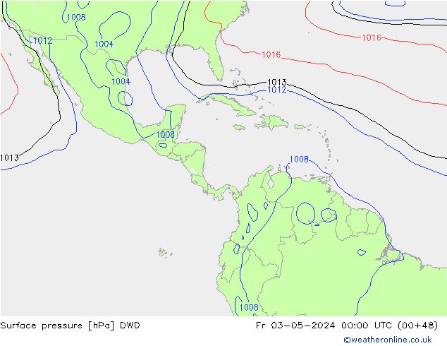 Surface pressure DWD Fr 03.05.2024 00 UTC
