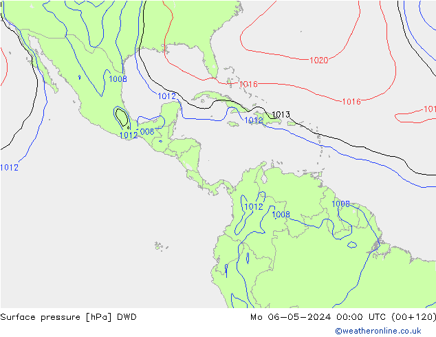 Surface pressure DWD Mo 06.05.2024 00 UTC