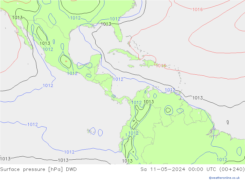 ciśnienie DWD so. 11.05.2024 00 UTC