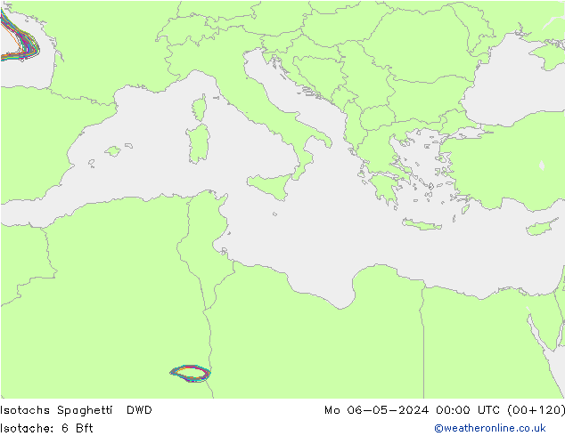 Isotaca Spaghetti DWD lun 06.05.2024 00 UTC