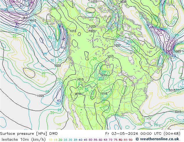 Isotachs (kph) DWD Fr 03.05.2024 00 UTC