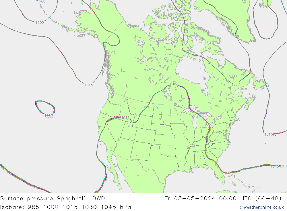 pression de l'air Spaghetti DWD ven 03.05.2024 00 UTC