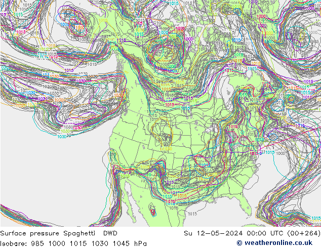 приземное давление Spaghetti DWD Вс 12.05.2024 00 UTC