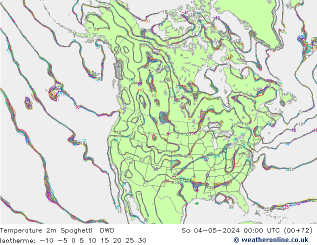 mapa temperatury 2m Spaghetti DWD so. 04.05.2024 00 UTC