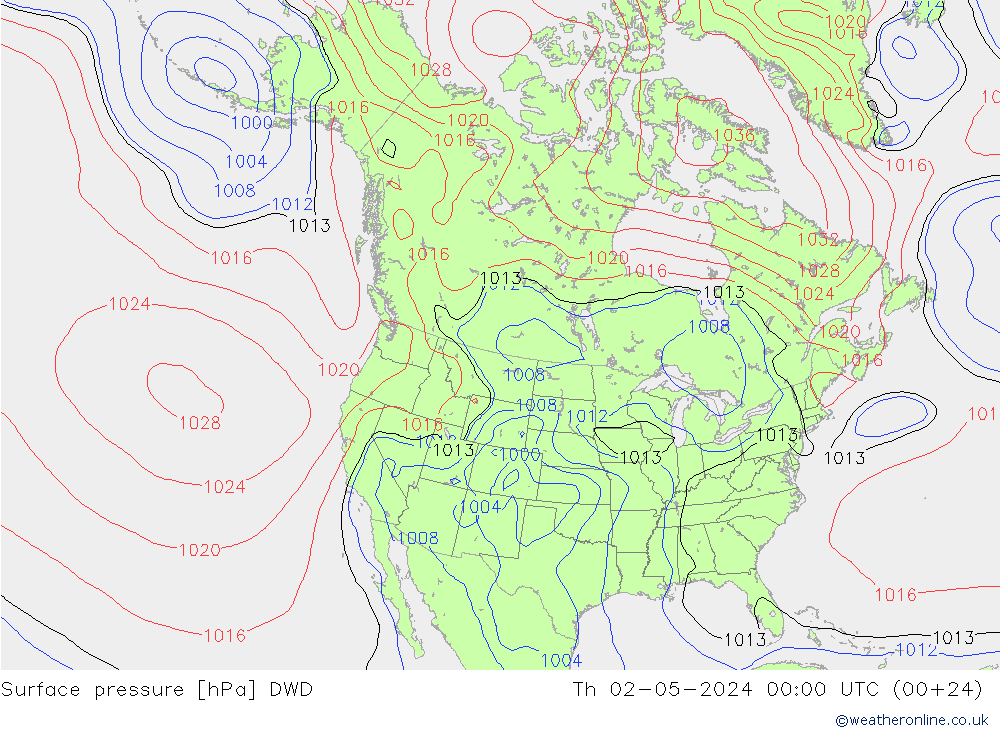 Bodendruck DWD Do 02.05.2024 00 UTC
